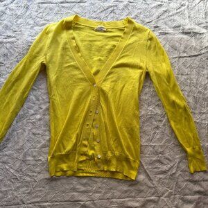 J.Crew Canary Yellow V-Neck Button Down Cardigan - Size XS